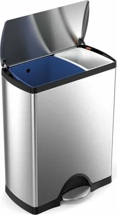 Simplehuman Prostokątny kosz na śmieci z pedałem, 46 l, stal