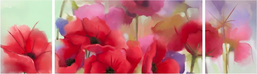 Obraz maków (170x50 cm)