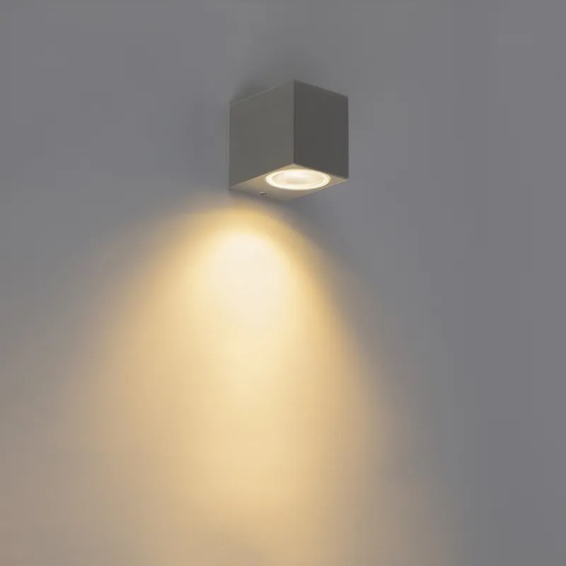 Zestaw 2 nowoczesnych lamp ściennych ciemnoszarych IP44 - Baleno