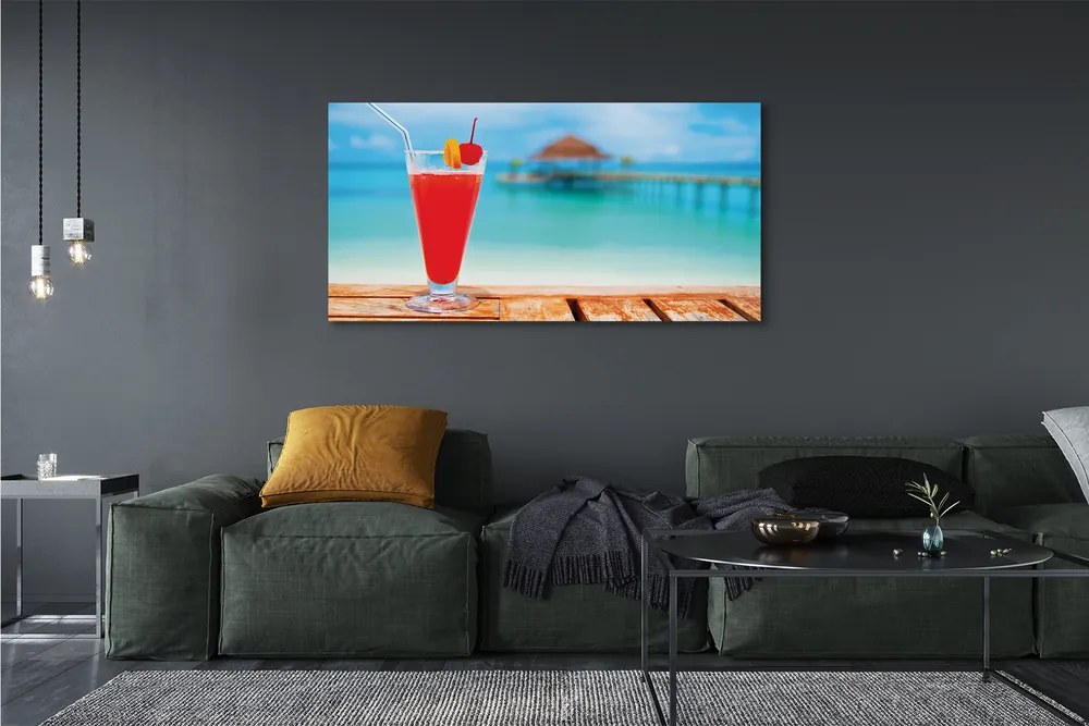 Duży obraz na płótnie Drink Na Tropikalnej Plaży