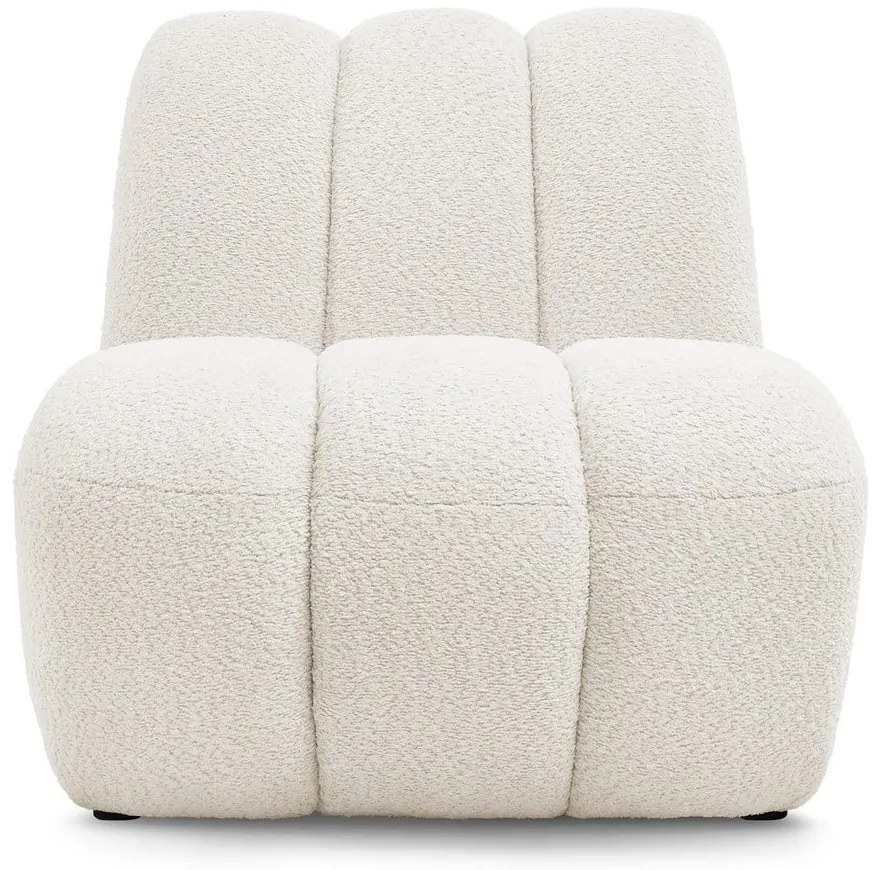 Biały fotel z materiału bouclé Janissaire – Bobochic Paris