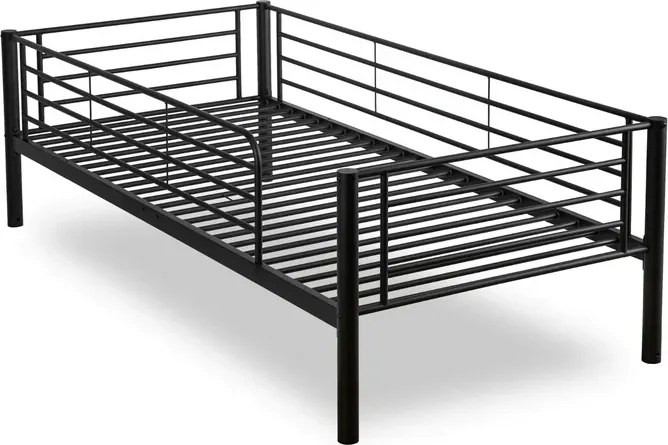 Łóżko Piętrowe Dla Dzieci 90x200 cm RODEZ Metalowe Czarne Loft