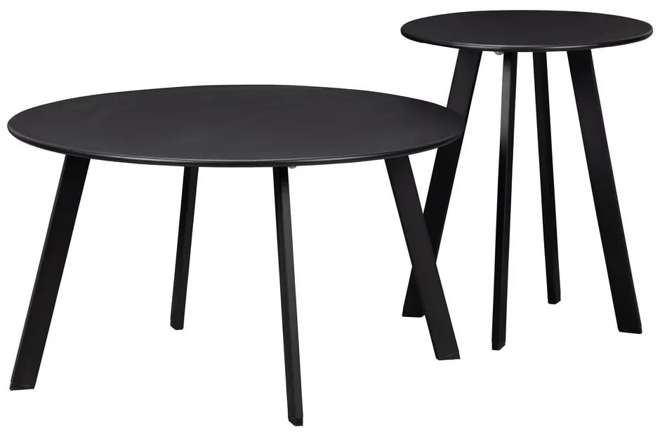 Czarny stolik ogrodowy WOOOD Fer, ø 40 cm