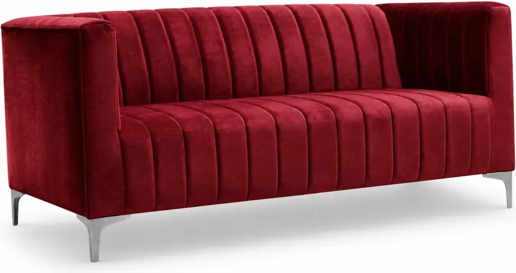 Sofa dwuosobowa Averio II z ozdobnymi przeszyciami w stylu glamour