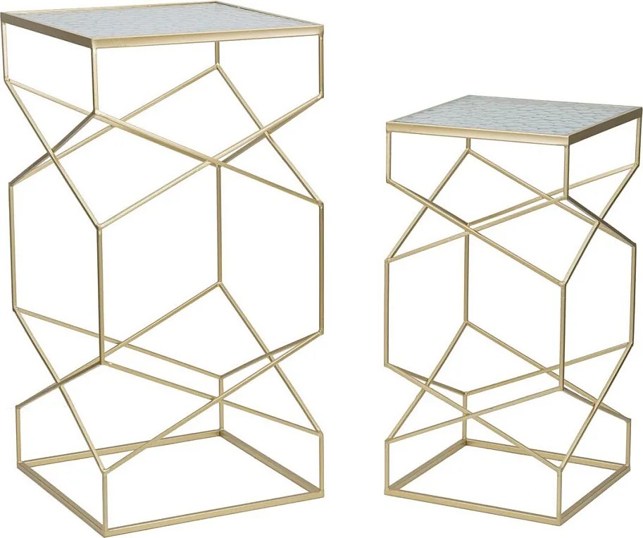 Zestaw Stolików Pomocniczych VKH595, Złoto, 50x50x100 cm, Kendra Home