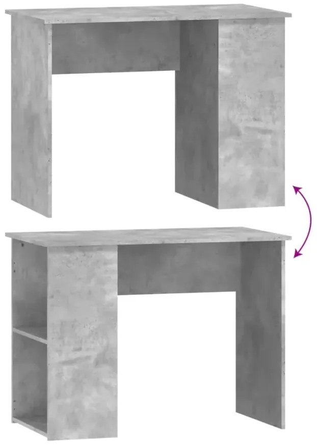 Szare biurko z półkami w kolorze beton E8-C36