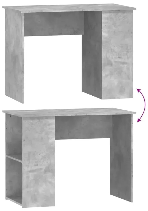 Szare biurko z półkami w kolorze beton - Ilumox