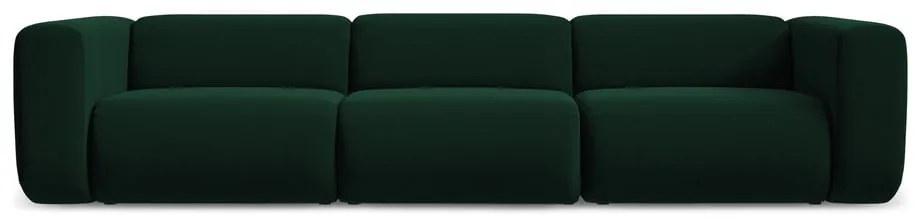 Ciemnozielona aksamitna sofa 319 cm Ekahi – Makamii