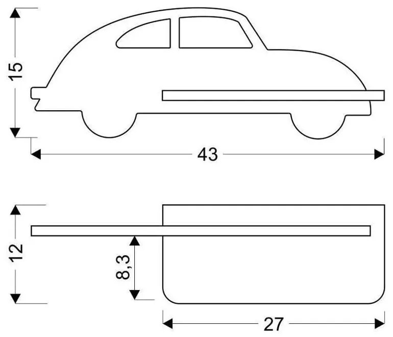 Szara lampa dziecięca Car – Candellux Lighting