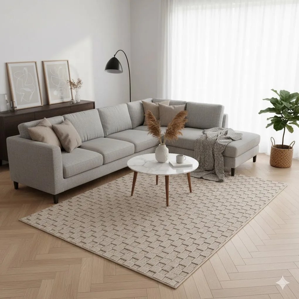 Dywan nowoczesny Helix 3D beżowy 120 cm x 170 cm