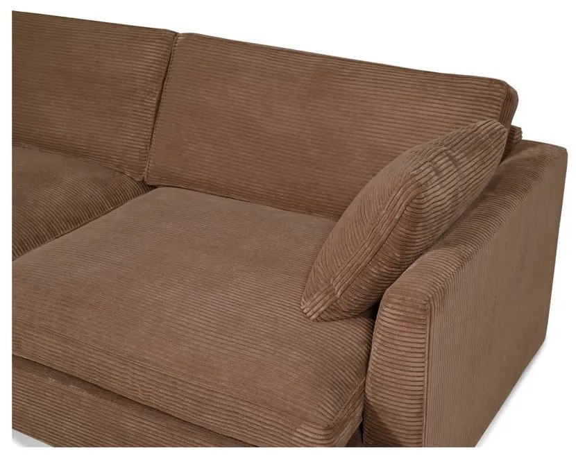 Jasnobrązowa sztruksowa sofa 236 cm Mobby – Scandic