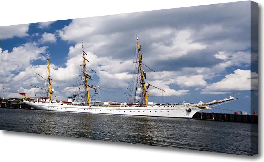 Fotoobraz na płótnie Łódź na Spokojnej Wodzie