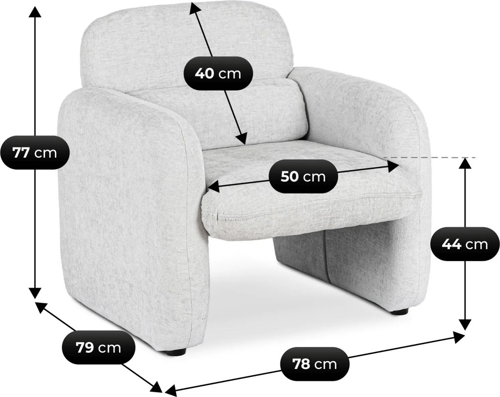 Fotel Wypoczynkowy do Salonu TOGO Szary Nowoczesny
