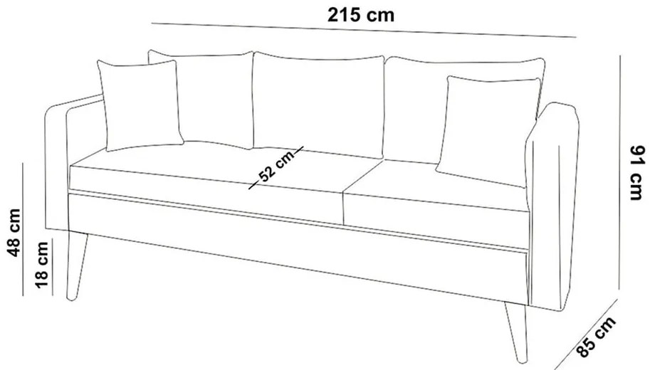 Ciemnoniebieska sofa 215 cm Sofia – Balcab Home
