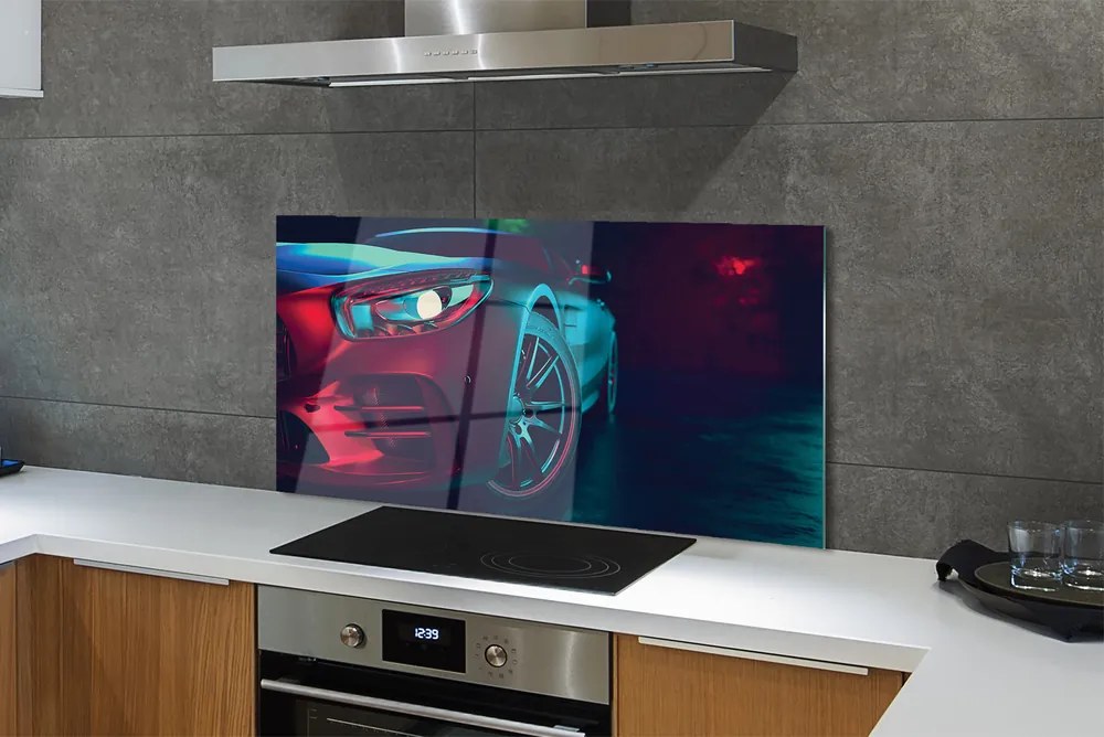 Panel szklany do Kuchni Światła Samochodowe