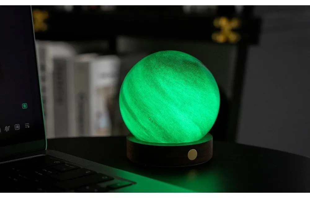 Lampa stołowa LED w ciemnym naturalnym kolorze ze szklanym kloszem (wysokość 9 cm) Sand Storm – Gingko