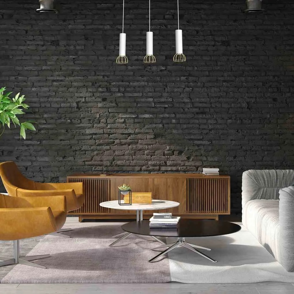 Lampa wisząca, potrójna, biała DANTE White/Gold 3x mini GU10