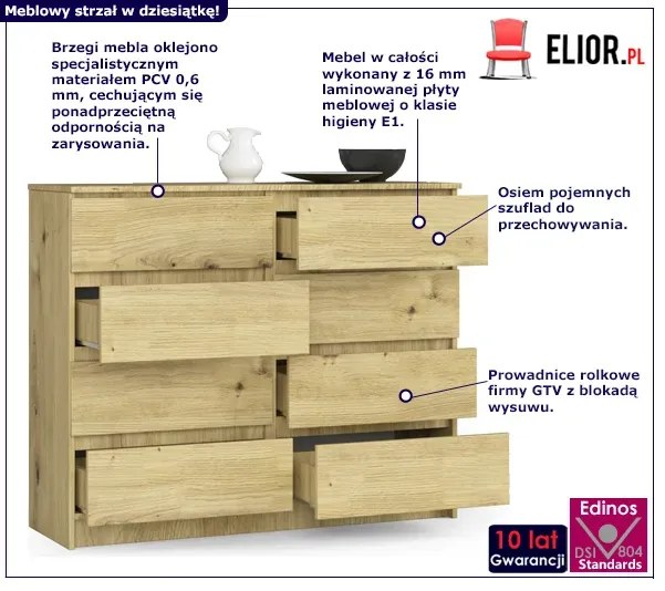 Komoda do salonu dąb artisan - Sarleto 3X