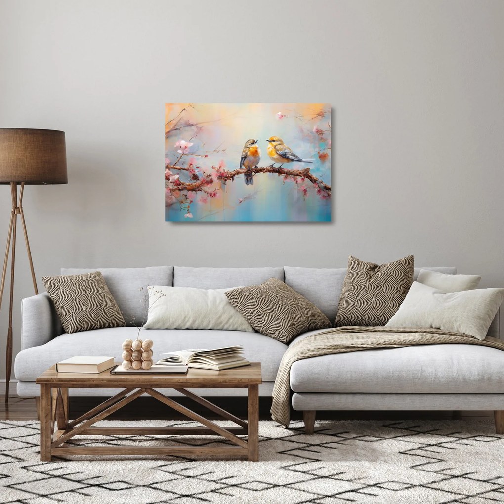 Obraz na szkle - Gołąbki (70x50 cm)
