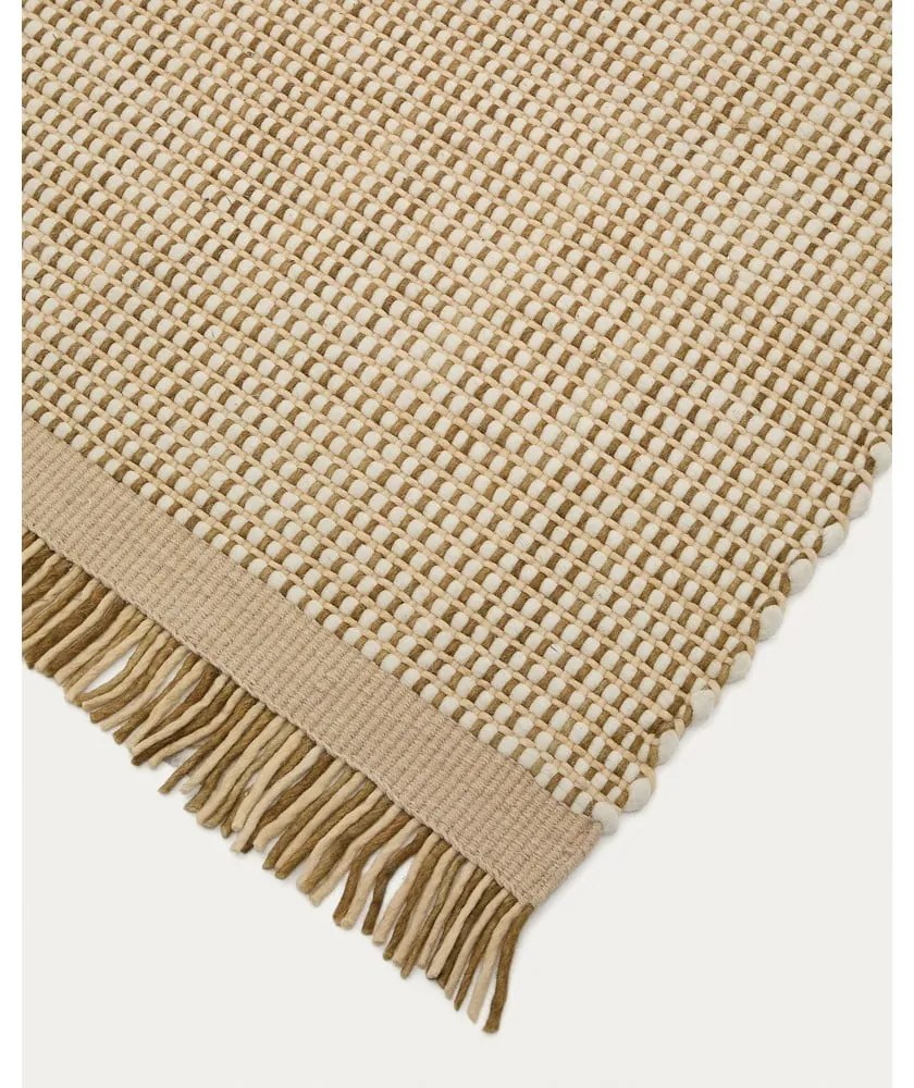 Beżowy wełniany dywan dwustronny tkany ręcznie 160x230 cm Blart – Kave Home