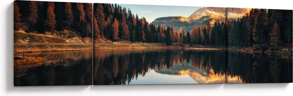 Obraz - Alpy, Włochy, Dolomity, Lago Antorno (170x50 cm)