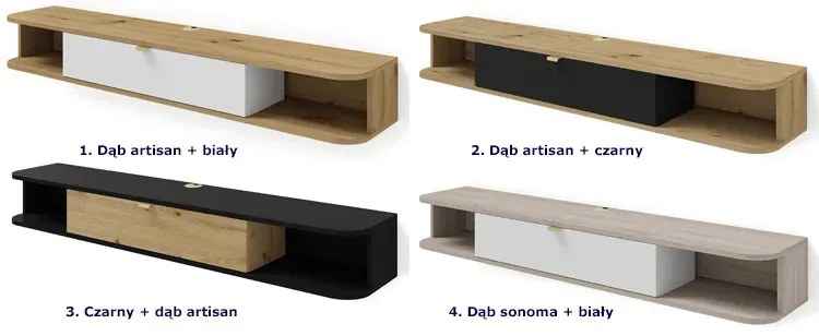 Szafka ścienna rtv dąb artisan biały + P4-D13