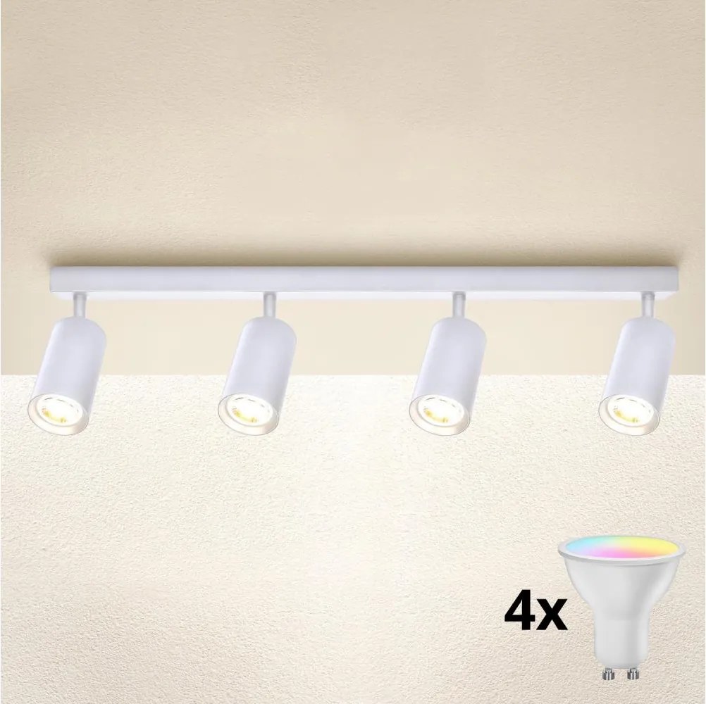 Brilagi - LED RGBW ściemnialna oprawa punktowa SELE 4xGU10/6W/230V biała
