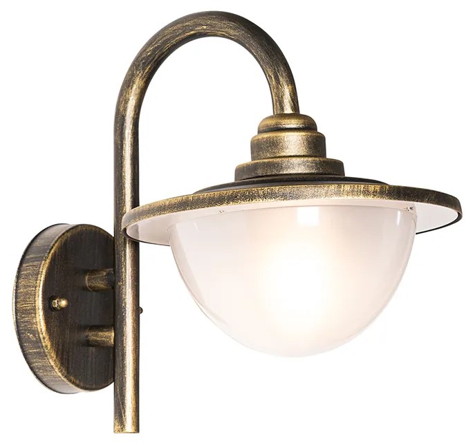 Klasyczna lampa ścienna zewnętrzna antyczne złoto IP44 - Bruges