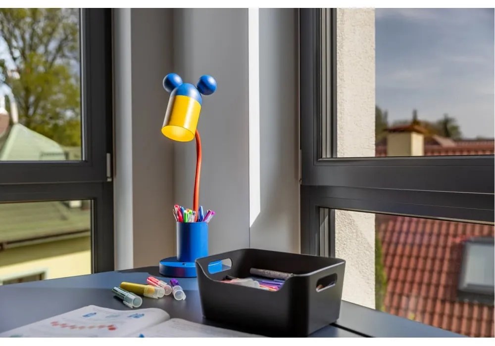Niebieska lampa stołowa z metalowym kloszem (wysokość 50 cm) Mouse – GTV