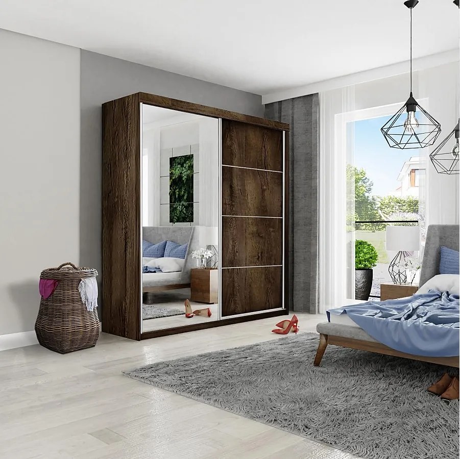 Szafa przesuwna TOP PLUS B-23 150 jesion ciemny