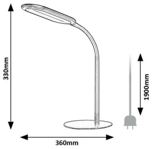 Rabalux 74007 lampa stołowa LED Adelmo, 10 W, czarny