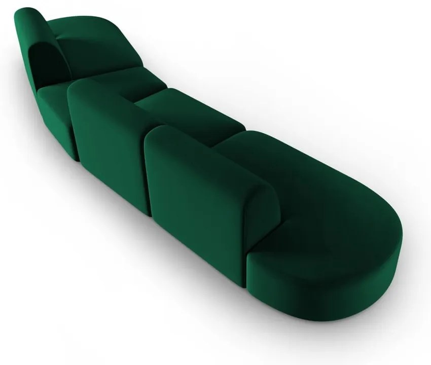 Zielona aksamitna sofa prawostronna 428 cm Paolo – Milo Casa