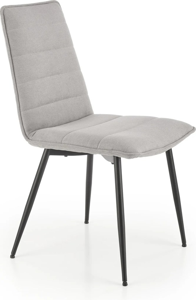 Tapicerowane krzesło K493 z poziomymi przeszyciami