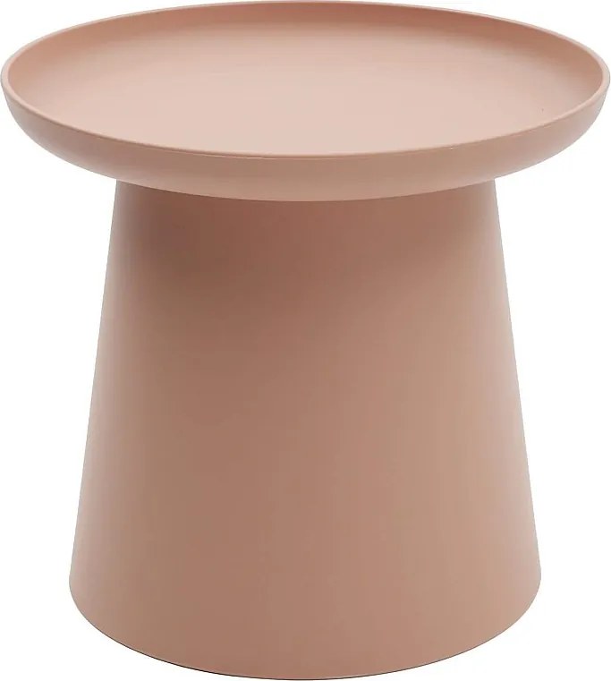 Okrągły stolik kawowy z polipropylenu, różowy, 50x50x46 cm - IBIZA