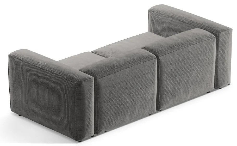 Jasnoszara sztruksowa sofa 224 cm Bergamo – Cosmopolitan Design