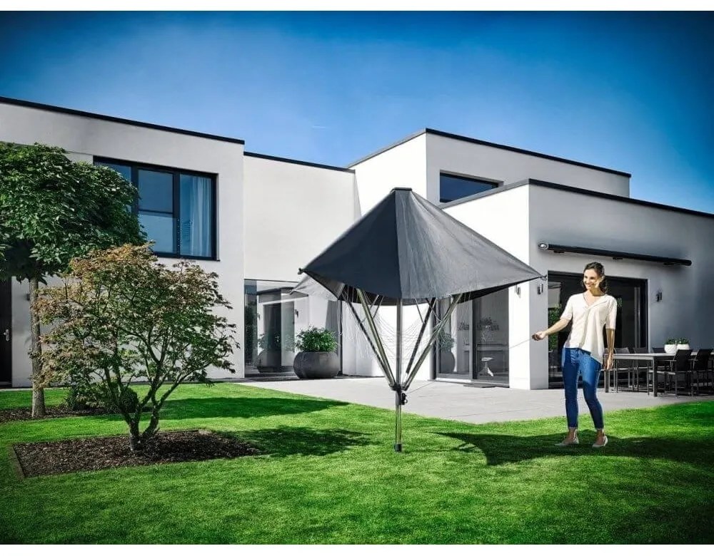 Ogrodowa suszarka na pranie w kolorze srebra 40 m LinoProtect 400 – LEIFHEIT