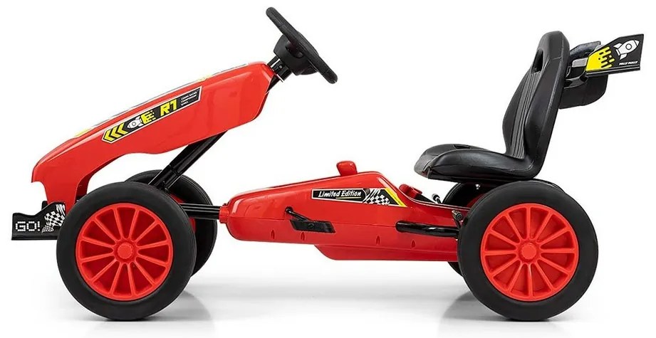 Milly Mally Quadricycle Go-kart Rocket, czerwony