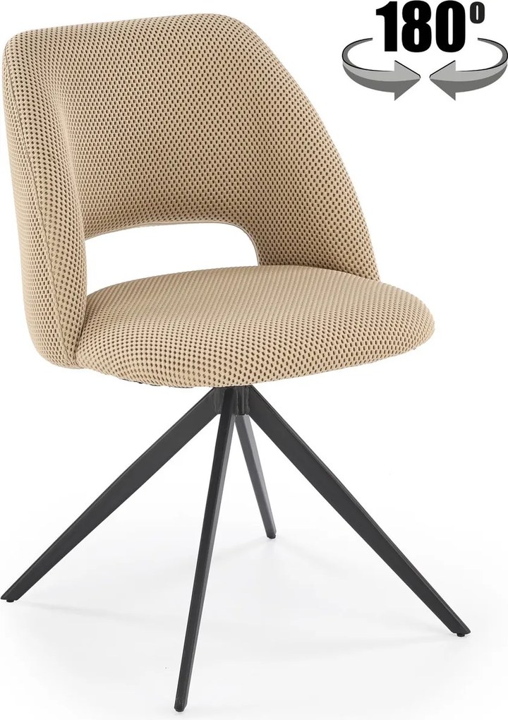 Obrotowe krzesło do jadalni z tkaniny membranowej K546 Halmar