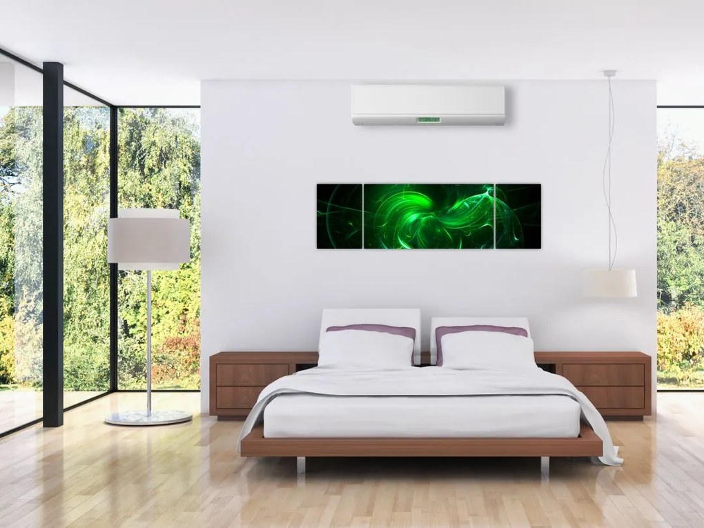 Obraz - zielona abstrakcja (170x50 cm)