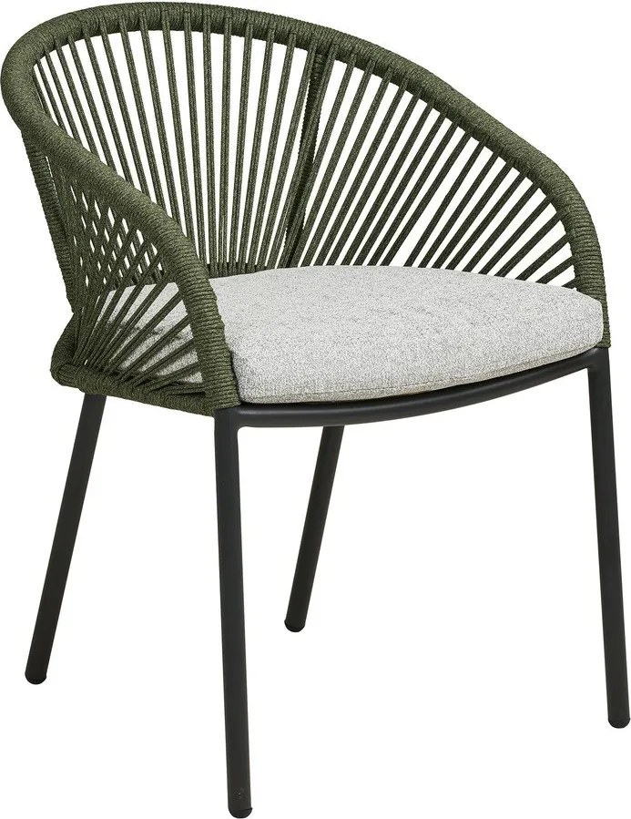 Zielone metalowe tapicerowane krzesło ogrodowe Novella – House Nordic