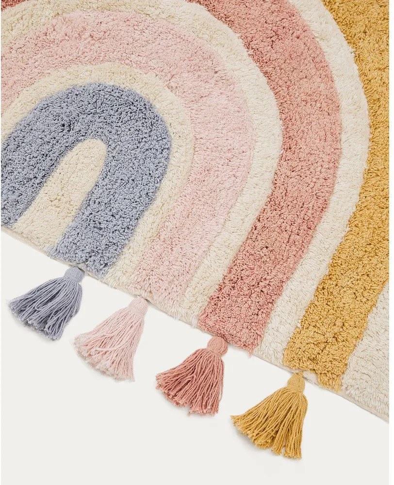 Bawełniany dywan dziecięcy odpowiedni do prania/tkany ręcznie w kolorze kości słoniowej 90x150 cm Tadea – Kave Home