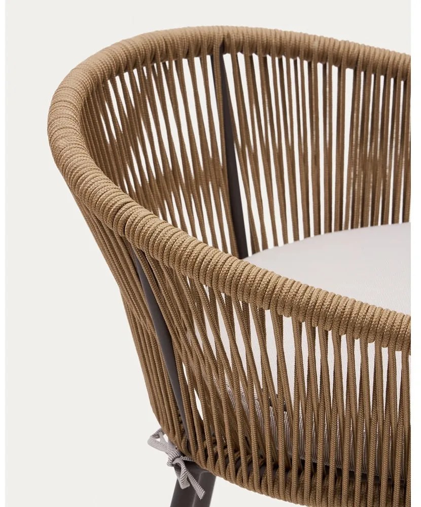 Beżowy metalowy/tapicerowany hoker ogrodowy Yanet – Kave Home