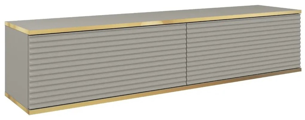 Szafka RTV KARL 3D 135cm wisząca/stojąca szary mat PIASKI Meble