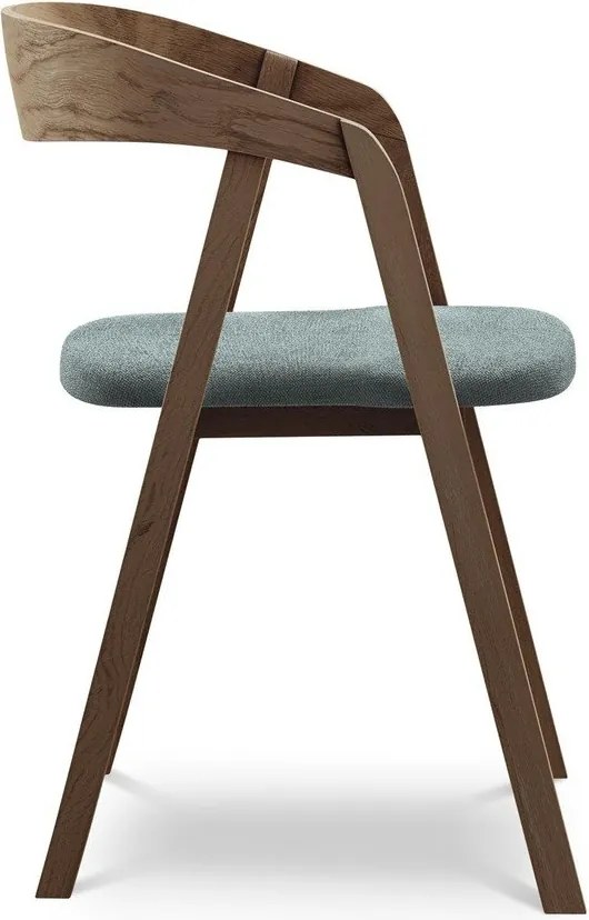 Niebieski fotel jadalniany z litego drewna Erika – Makamii