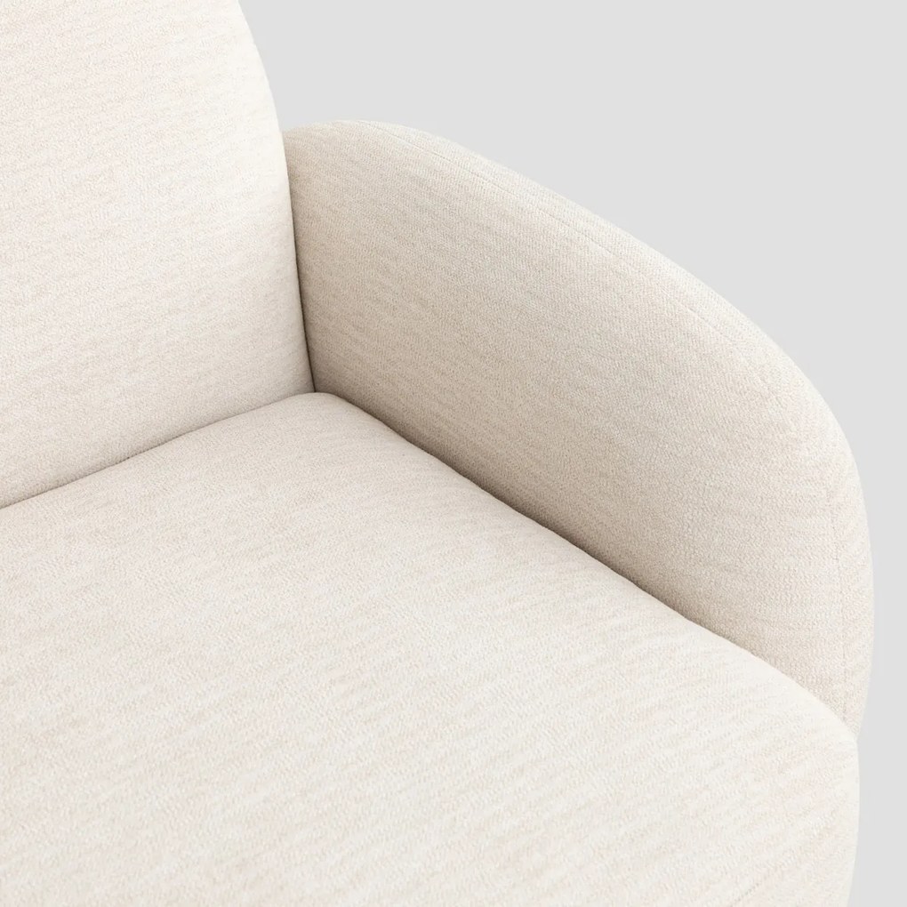 Nowoczesna, dwuosobowa sofa do salonu Helmi, kolor ecru