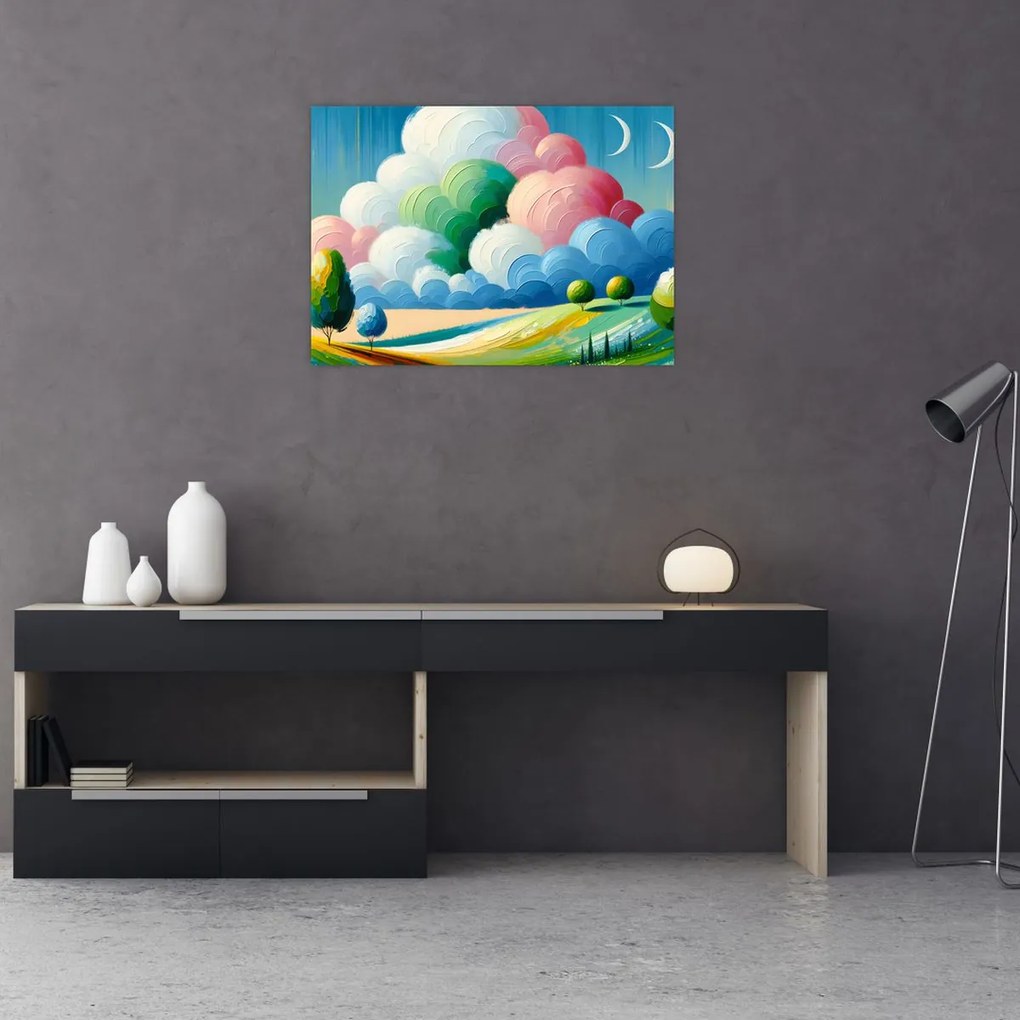 Obraz - Krajobraz z chmurą (70x50 cm)