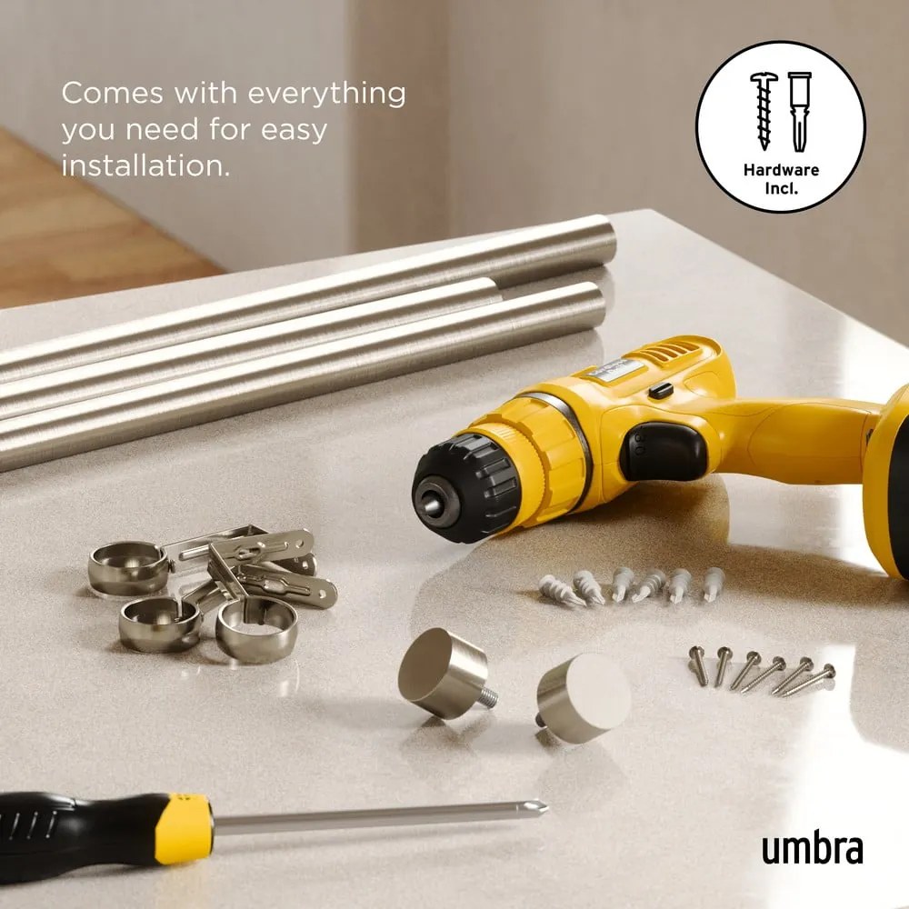 Regulowany karnisz ze stali nierdzewnej 168 - 305 cm Cappa – Umbra