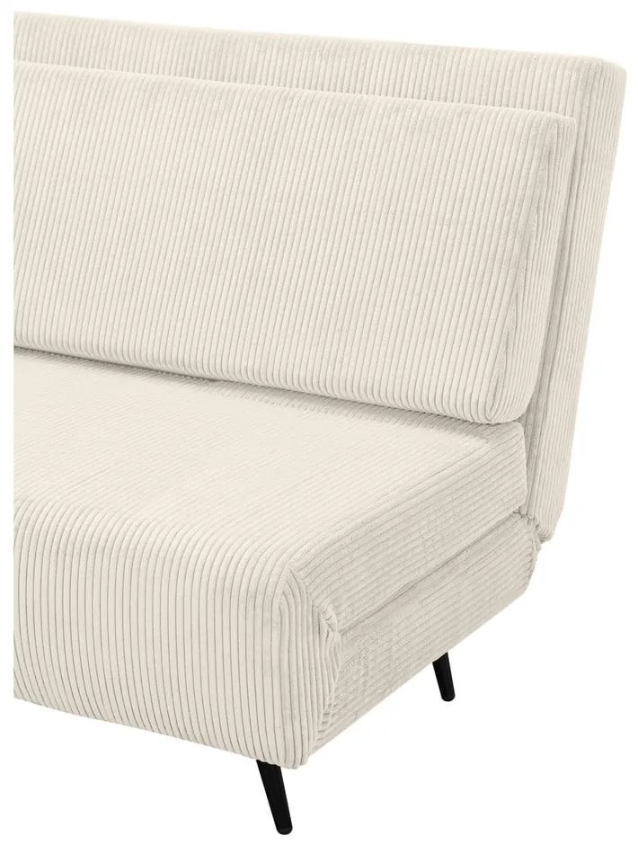 Kremowa sztruksowa rozkładana sofa 140 cm Mallory – Støraa
