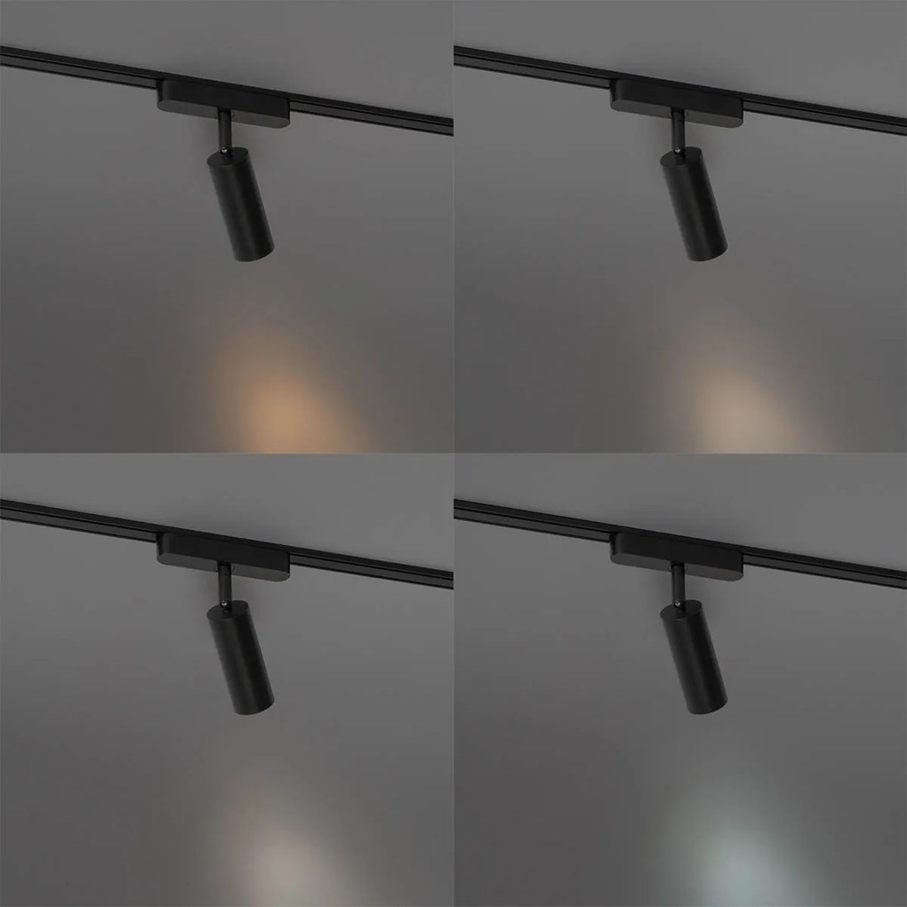 Nowoczesny czarny reflektor do systemu szynowego jednofazowego 4,5 W 3000 K - Magnetic Samson