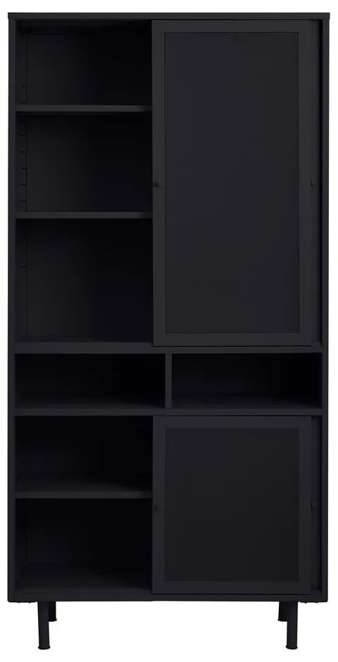 Czarna metalowa szafka z drzwiami przesuwnymi 90x180x40 cm Veep – Unique Furniture